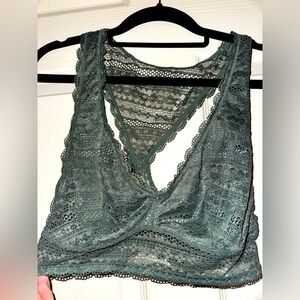 Victoria’s Secret women’s green lace bralette bra XL lingerie undergarments